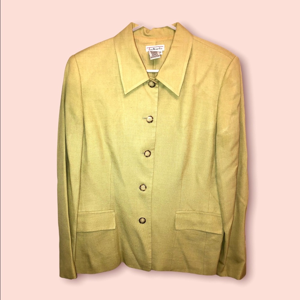 Talbots Muted Lime Green Blazer Size 12